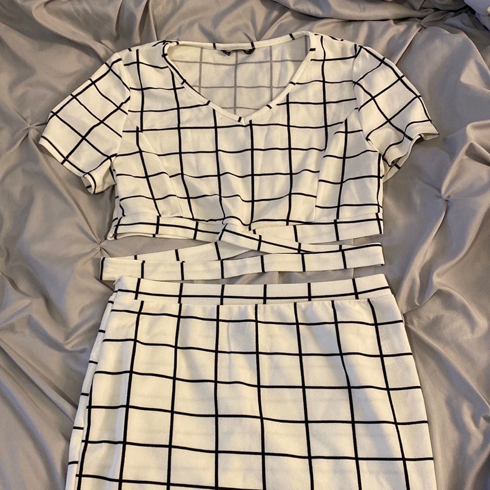 Shein crop top and skirt 2 piece